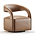 Sculpted Butterscotch Leather Swivel Chair 3D model small image 1