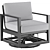 Swivel Metal Outdoor Lounge Chair 3D model small image 1