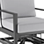 Swivel Metal Outdoor Lounge Chair 3D model small image 2