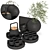 Elegant Black Tea Tableware Set 3D model small image 4