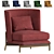 6 Color Options Modern Armchair 3D model small image 1