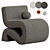 Sleek Bonded Chair in Cream 3D model small image 4