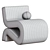 Sleek Bonded Chair in Cream 3D model small image 6