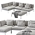Nordic Elegance: Bonan Lounge Sofa 3D model small image 4