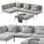 Nordic Elegance: Bonan Lounge Sofa 3D model small image 18