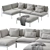 Nordic Elegance: Bonan Lounge Sofa 3D model small image 19