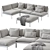 Nordic Elegance: Bonan Lounge Sofa 3D model small image 21