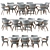 Sleek Dining Table and Chairs 3D model small image 1