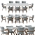 Sleek Dining Table and Chairs 3D model small image 2