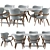 Sleek Dining Table and Chairs 3D model small image 3