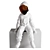 Seated Man Figure Sculpture 36cm 3D model small image 1