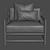 Swedish Modern Outdoor Lounge Chair 3D model small image 3