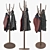 Handcrafted Solid Wood Coat Rack 3D model small image 4