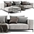 Flexform Ettore Chaise Longue 3: Versatile Vray Sofa 3D model small image 1