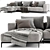 Flexform Ettore Chaise Longue 3: Versatile Vray Sofa 3D model small image 3
