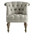 French Countryside Style Wooden Armchair 3D model small image 3