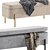 Elegant Gray Boleyn Bench 3D model small image 4