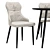 Trendy Neli Dining Chair and Clovis Table 3D model small image 3