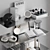 Modern Decor Set with Sculpture 3D model small image 2