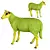 Sheep Figurine Green Decor Kare 3D model small image 1