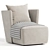 Elegant Grey Fabric Armchair 3D model small image 5