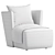 Elegant Grey Fabric Armchair 3D model small image 6