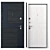 Stylish Metal QDoors Entry Door 3D model small image 3