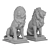 Regal Lion Sitting Sculpture 3D model small image 6