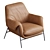 Sleek Leather Lounge Chair 3D model small image 2