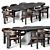 Modern Dining Set Scene 3D model small image 1