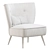 Retro Linen Accent Chair 3D model small image 7