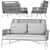 Royal Garden Throne Sofa 3D model small image 2