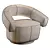Cream Swivel Armchair by Kare 3D model small image 2