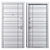 Modern Metal Entry Door Set 3D model small image 4