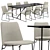 Modern Dining Chair and Table 3D model small image 2