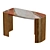 Marble & Bronze Side Table 3D model small image 1