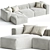 Cozy Contemporary Soft Sectional 3D model small image 1