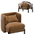 Milos Leather Lounge Chair 3D model small image 4