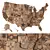  Wooden USA Wall Map Set 3D model small image 4