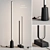 Smart LED Black Floor Lamps 3D model small image 1