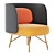 Modern Elba Armchair with Armrests 3D model small image 1