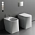 Modern DP Ceramic Toilet Bidet 3D model small image 1