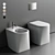 Modern DP Ceramic Toilet Bidet 3D model small image 6