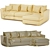 Light Color 3-Seater Chaise Sofa 3D model small image 3