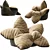 Customizable Velvet Flower Beanbag 3D model small image 2
