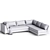 Modern White L-Shaped Sofa Set 3D model small image 2