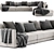 Katarina Blanche Modern Sofa Set 3D model small image 2