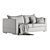 Classic Dark Grey Bouvier Sofa 3D model small image 5