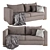 Classic Dark Grey Bouvier Sofa 3D model small image 7