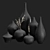 Charred Oak Bud Vases (Ash & Plumb) 3D model small image 1